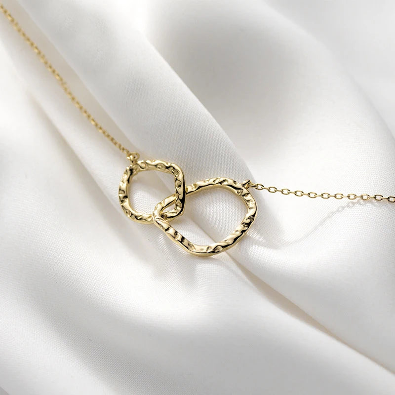 MloveAcc 925 Silver Double Loop Necklace Pendant