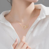 MloveAcc 925 Silver Double Loop Necklace Pendant