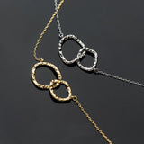 MloveAcc 925 Silver Double Loop Necklace Pendant