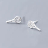 MloveAcc 925 Silver Tennis Racket Stud Earrings for Women