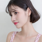 MloveAcc 925 Silver Earrings Green Crystal Drop Ear Line Fine Jewelry
