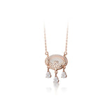 Opal Wishful Lock Pendant Chain Necklace 925 Silver