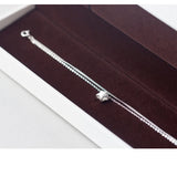 925 Silver Anklet Chain Star Charm Double Layer Foot Jewelry