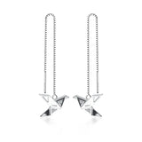 MloveAcc 925 Silver Origami Paper Crane Dangle Earrings