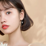 MloveAcc 925 Silver Origami Paper Crane Dangle Earrings