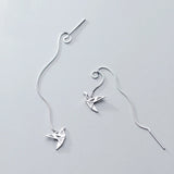 MloveAcc 925 Silver Origami Paper Crane Dangle Earrings