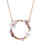 MloveAcc 925 Silver Flower Loop Pendant Necklace for Women
