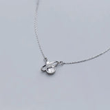 Galaxy Series Clear CZ Planet Pendant Necklace for Women