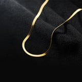 MloveAcc 925 Silver Blade Chain Flat Snake Necklace Choker Women Sexy Necklace