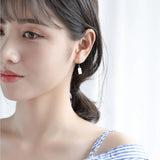 MloveAcc 925 Sterling Silver Letter Tag Earrings
