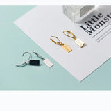 MloveAcc 925 Sterling Silver Letter Tag Earrings