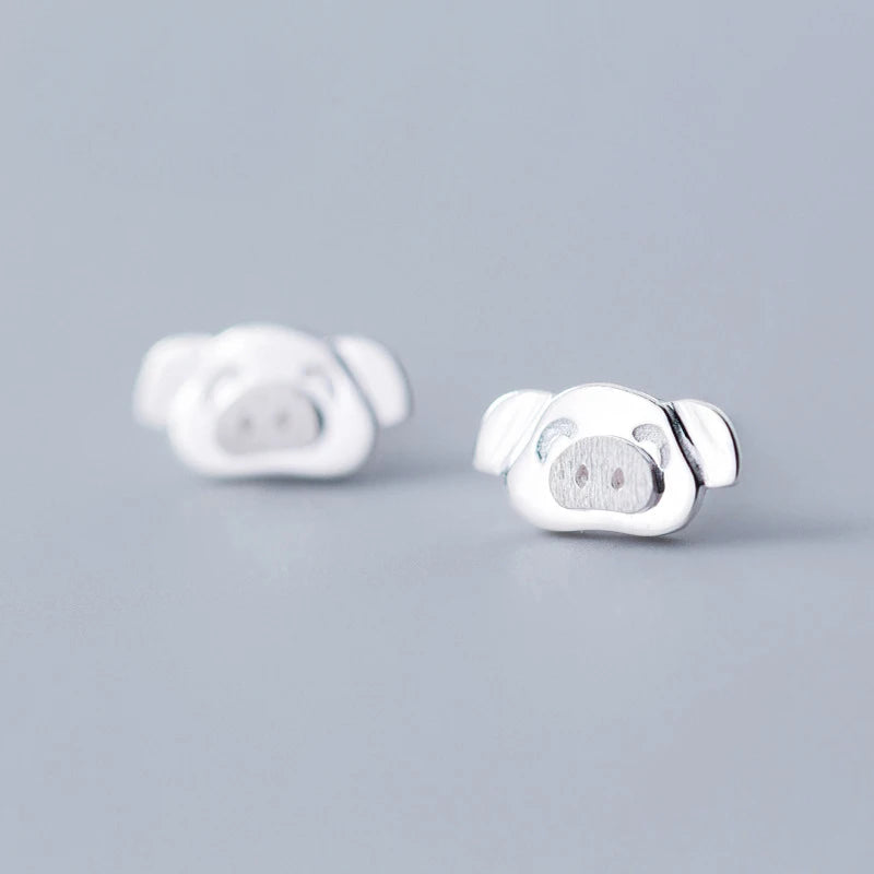 MloveAcc 925 Silver Pig Stud Earrings Gift For Girls Kids Lady