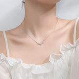 MloveAcc 925 Silver Gradient Crystal CZ Antlers Pendant Necklace