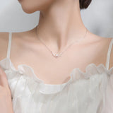 MloveAcc 925 Silver Gradient Crystal CZ Antlers Pendant Necklace
