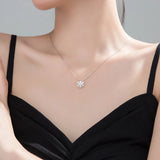 925 Silver Snowflake Pendant Necklace for Women Girls Daughter