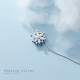 925 Silver Snowflake Pendant Necklace for Women Girls Daughter