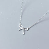 MloveAcc 925 Silver Bow Knot Pendant Necklace for Girls Women