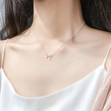MloveAcc 925 Silver Bow Knot Pendant Necklace for Girls Women