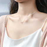 MloveAcc 925 Silver Bow Knot Pendant Necklace for Girls Women