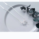 MloveAcc 925 Silver Bow Knot Pendant Necklace for Girls Women