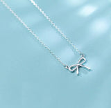 MloveAcc 925 Silver Bow Knot Pendant Necklace for Girls Women