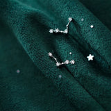 MloveAcc 925 Silver Lucky Constellation Stud Earrings Zirconia