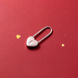 MloveAcc Heart Lock Pin Hoop Earrings 925 Sterling Silver