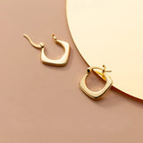 MloveAcc 925 Silver Women Earrings Hoop Square Shape S925 Ear Earrings