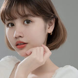 MloveAcc 925 Silver Women Earrings Hoop Square Shape S925 Ear Earrings