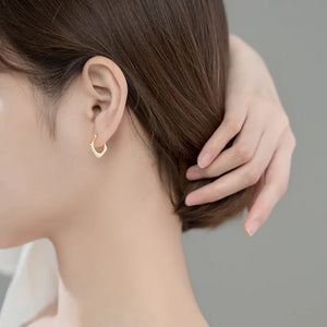 MloveAcc 925 Silver Women Earrings Hoop Square Shape S925 Ear Earrings