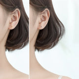925 Silver Mini Moon Stud Earrings Zircon Women Gift