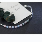 MloveAcc 925 Silver Morganite Stone Beads Charm Bracelets for Women Girls