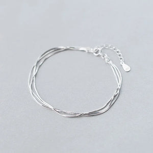 MloveAcc 925 Silver Snake Chain Bracelet for Women