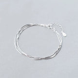 MloveAcc 925 Silver Snake Chain Bracelet for Women