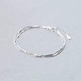 MloveAcc 925 Silver Snake Chain Bracelet for Women