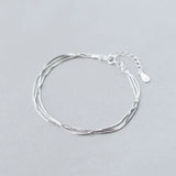 MloveAcc 925 Silver Snake Chain Bracelet for Women