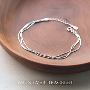MloveAcc 925 Silver Snake Chain Bracelet for Women