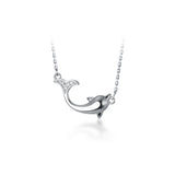 925 Sterling Silver Whale Necklace Dolphin Animal Jewelry