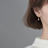 MloveAcc 925 Silver Pink Cherry Hoop Earrings Wedding Jewelry