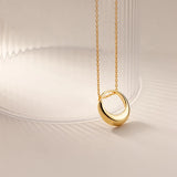 MloveAcc 925 Silver Women Necklace Round Oval Pendant