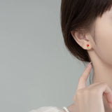 925 Silver Red Rose Stud Earrings Love Gift for Girl Wife
