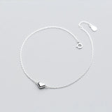 925 Silver Romantic Heart Charm Anklet for Women Adjustable Length