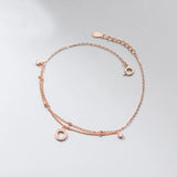MloveAcc 925 Silver Rose Circle Ankle Leg Bracelet Anklet Foot Chain