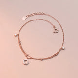 MloveAcc 925 Silver Rose Circle Ankle Leg Bracelet Anklet Foot Chain