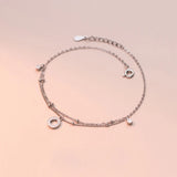 MloveAcc 925 Silver Rose Circle Ankle Leg Bracelet Anklet Foot Chain