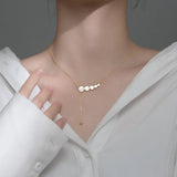 MloveAcc 925 Silver Shell Bead Choker Necklace for Women