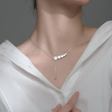MloveAcc 925 Silver Shell Bead Choker Necklace for Women