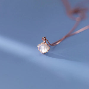 MloveAcc 925 Sterling Silver Shell Pendant Necklace Statement for Women