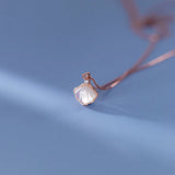 MloveAcc 925 Sterling Silver Shell Pendant Necklace Statement for Women