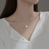 MloveAcc 925 Sterling Silver Shell Pendant Necklace Statement for Women